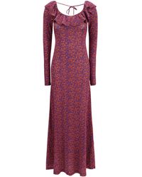 Kristina Ti - Patterned Jersey Dress Viscose; Elastane - Lyst
