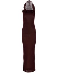 Saint Laurent - Viscose Hooded Dress - Lyst