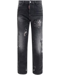 DSquared² - Teddy Dark Wash Stretch Denim Jeans Cotton; Elastane - Lyst