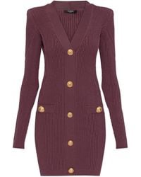 Balmain - Dress With Decorative Buttons - Lyst