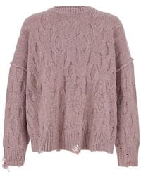 Represent - Distress Knit Sweater Cotton Blend Tops - Lyst