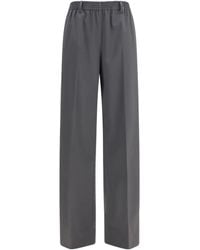 Miu Miu - Straight Leg Wool Trousers Virgin - Lyst