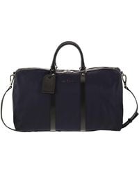 Kiton - Nylon Weekend Bag With Leather Details - Lyst