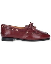 Bally - Buffalo Leather Slip-On Moccasins With Tonal Logo Detail - Lyst