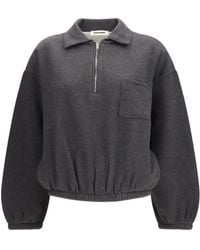 DARKPARK - Alva Crop Zip-Up Sweatshirt With Pocket Cotton Sweatshirts - Lyst
