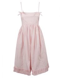 Ganni - Cotton Poplin Strap Dress - Lyst