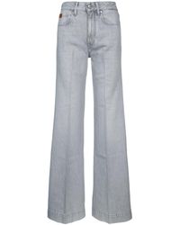 Jacob Cohen Pant Wide Leg Julie in Blue | Lyst