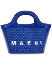 Marni - Electric Leather And Straw Micro Tropicalia Summer Handbag - Lyst