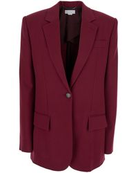 Stella McCartney - Bordeaux Single-Breasted Jacket With Notched Revers - Lyst
