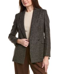 Brunello Cucinelli - Wool & Linen-blend Blazer - Lyst