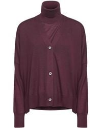 Blanca Vita - Burgundy Virgin Wool Knit Twin Set - Lyst