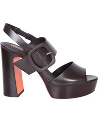 Santoni - Leather Platform Sandals - Lyst