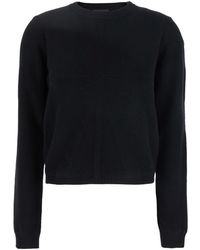 Rick Owens - 'Biker' Crewneck Sweater With Logo Patch On The Sleeve - Lyst