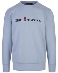 Kiton - Light Crew Neck Sweatshirt With Logo - Lyst