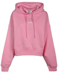 MSGM - Cotton Hoodie - Lyst