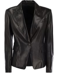Brunello Cucinelli - Nappa Leather Jacket With Jewellery - Lyst