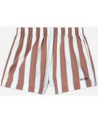 MC2 Saint Barth - Striped Meave Cotton Shorts Pant - Lyst