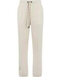 Moncler - High-Waisted Track Trousers Polyester Pants - Lyst