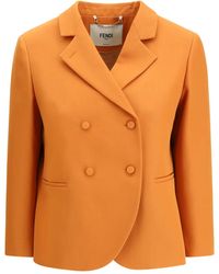 Fendi - Grain De Poudre Wool Blazer - Lyst