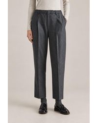 Brunello Cucinelli - Dark Wool Cropped Trousers - Lyst
