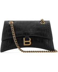 Balenciaga Leather Crush On You Shoulder Bag in Black | Lyst