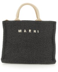 Marni Small Raffia Tote Bag - Black