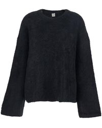 TOTEME - Crewneck Sweater With Wide Sleeves Alpaca Tops - Lyst