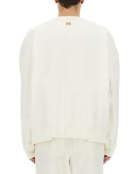 Palm Angels - Burning Monogram Print Sweatshirt Cotton Sweatshirts - Lyst