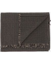 Saint Laurent - Vichy Pattern Wool Blend Twill Scarf - Lyst