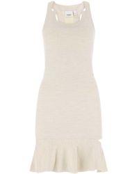 Burberry - Melange Sand Stretch Silk Blend Mini Dress - Lyst