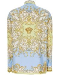 Versace - Multicolor Shirt With Pointed Collar And All-over Barocco Print In Silk Woman - Lyst