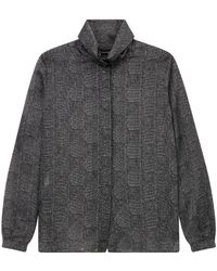 Emporio Armani - Checked Satin Shirt With Structured Collar - Lyst