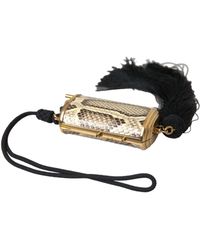 Dolce & Gabbana - Exotic Leather Mini Mirror Tassel Make Up Holder Bag - Lyst