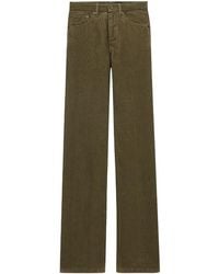 Saint Laurent - Wide Leg Cotton Pants Trousers - Lyst