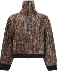 Brunello Cucinelli - Perforated Zip Cardigan - Lyst