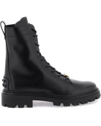 Tod's - Leather Combat Boots - Lyst