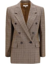 Chloé - Chloé Checked Double-Breasted Blazer - Lyst