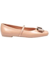 Ferragamo - Soft Leather Ballerina Flat - Lyst