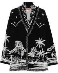 Alanui - Cardigan En Maille Intarsia À Franges - Lyst
