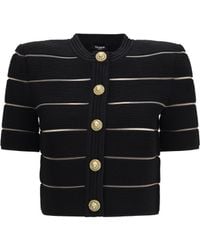 Balmain - Short-Sleeved Buttoned Cardigan - Lyst