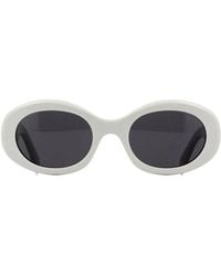 Celine - Sunglasses Oval Full Rim, Ivory Frame And Smoke Lens Cl40194U25A - Lyst