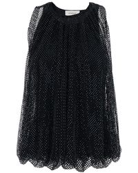 Sportmax - Top With Mesh And Rhinestones, Shell: Polyester Tops - Lyst