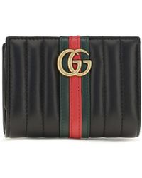 Gucci - Small Gg Marmont Wallet Calf Leather Bos Taurus - Lyst