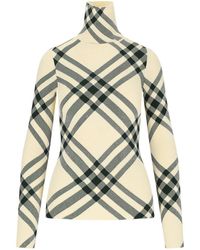 Burberry - "check" Turtleneck Sweater - Lyst