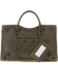 Balenciaga - Balenciaga Lambskin Leather Top Handle Bag - Lyst