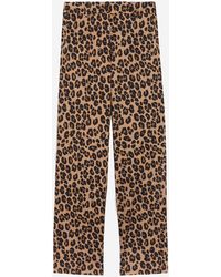 Aspesi - Stretch Cotton Trousers With Animal Print - Lyst