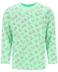 ERL - 'waffle' Long Sleeved T Shirt With All Over Print - Lyst