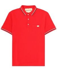 Valentino - Polo Con Patch Logo - Lyst