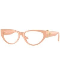 Versace - Eyeglasses Cat Eye Full Rim, Nude Frame And Clear Demo Lenses Lens Ve33665494 - Lyst