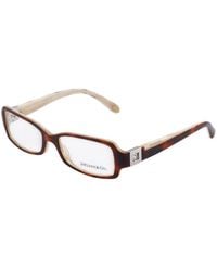 Tiffany & Co. - Eyeglasses Rectangle Full Rim, Havana Frame And Clear Demo Lenses Lens Tf2032-B8051 Sunglasses - Lyst